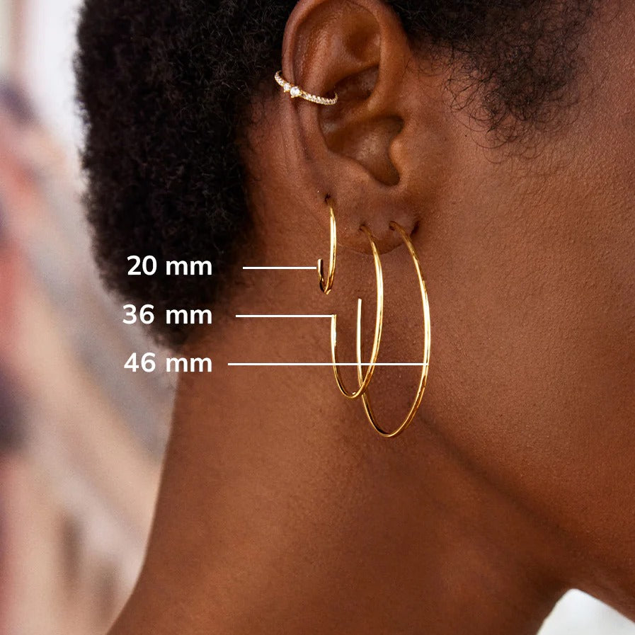 Lavisa - Dalilah Gold Hoop Earrings - Side Profile View