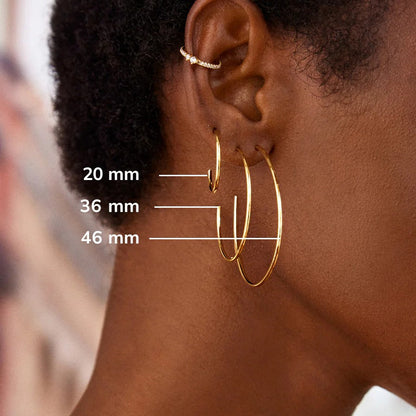 Lavisa - Dalilah Gold Hoop Earrings - Side Profile View