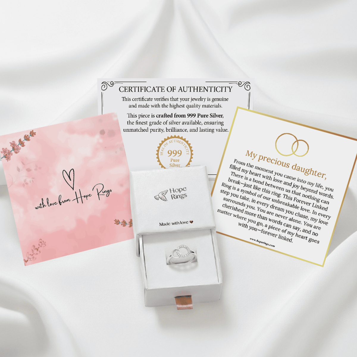 Lavisa - Daughter Forever Linked Ring in Pure Silver