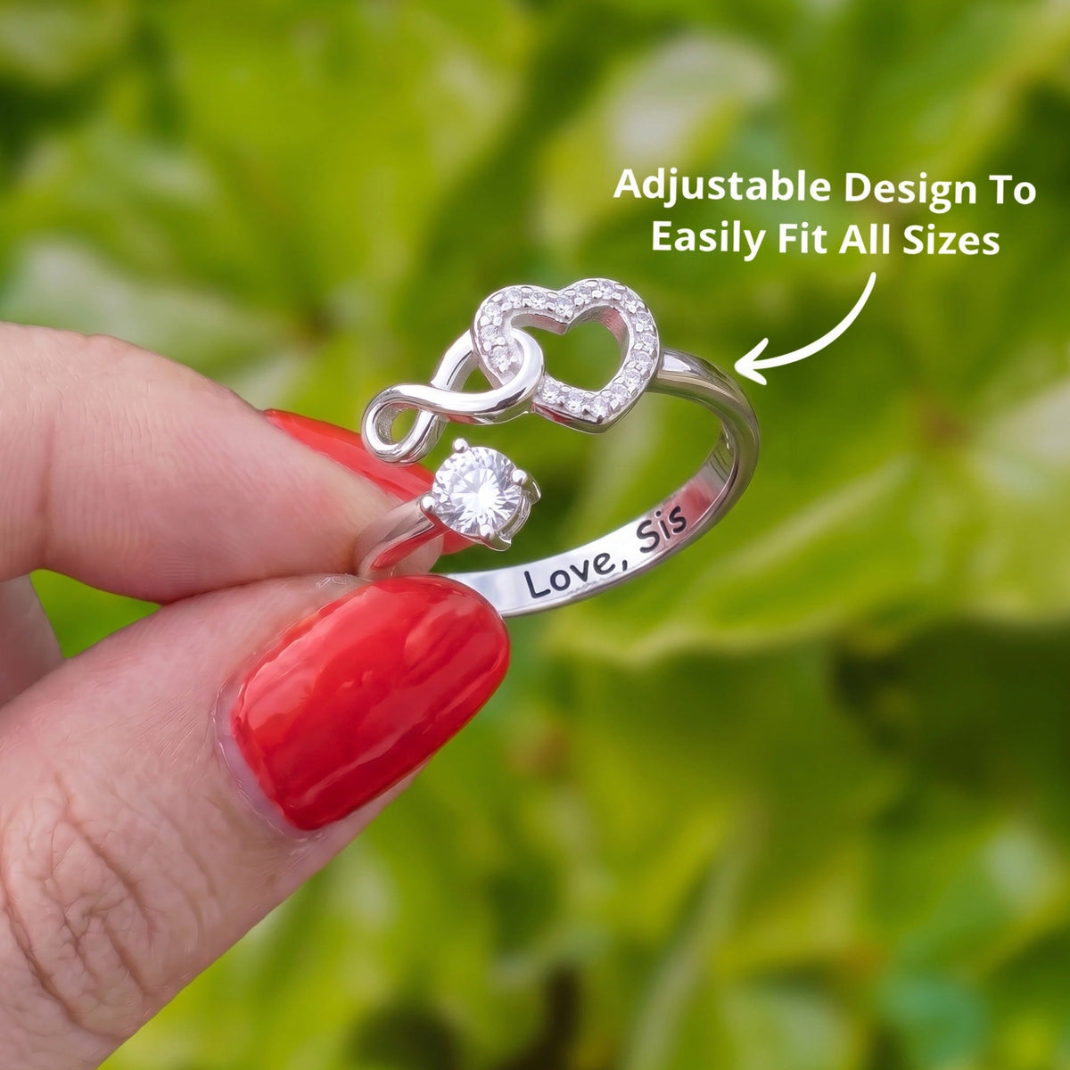 Lavisa - Forever Love Adjustable Ring for Sisters