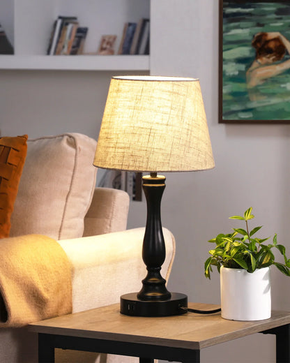Lavisa - Modern Touch-Control Table Lamp with Dual USB Ports