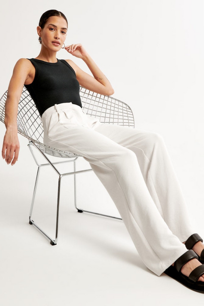 Lavisa - Women's High Rise Wide Leg Pants - Flowy Tailored Dress Trousers