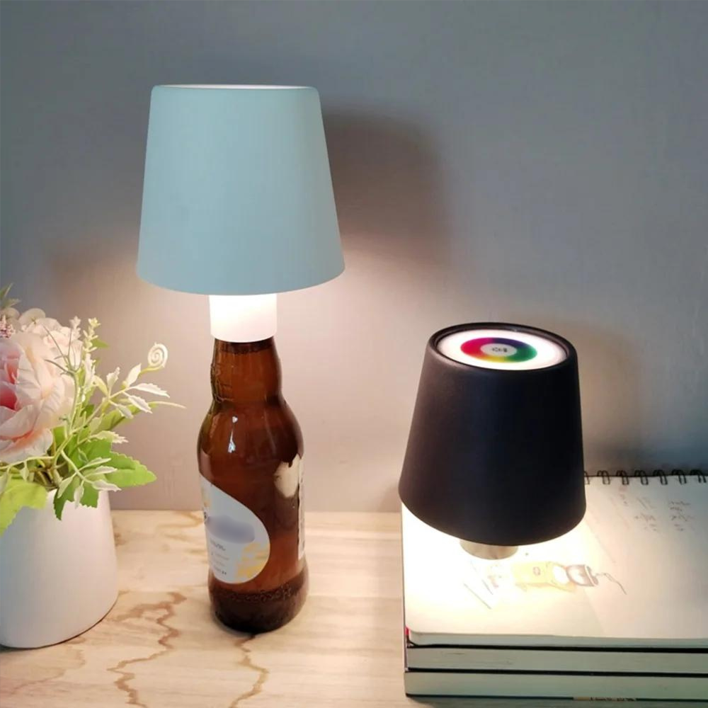 Lavisa rechargeable cordless LED bottle lamp mounted on a wine bottle (View 6)