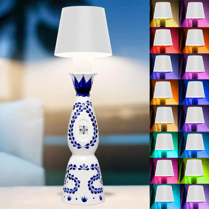Lavisa rechargeable cordless LED bottle lamp mounted on a wine bottle (View 3)