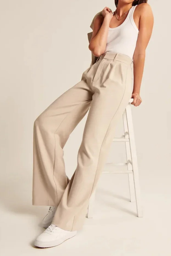 Lavisa - Women's Wide Leg Trousers High Waist Flowy Dress Pants