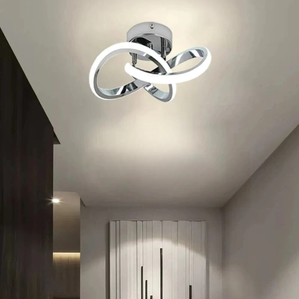 Lavisa Nordic Infinity Ceiling Lamp with geometric aluminum frame - Silver