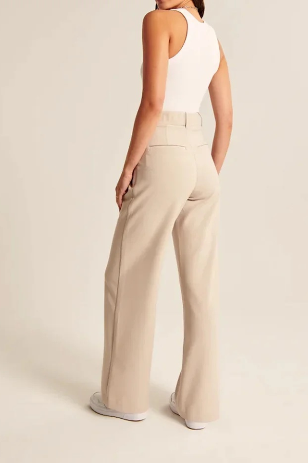 Lavisa - Women's Wide Leg Trousers High Waist Flowy Dress Pants