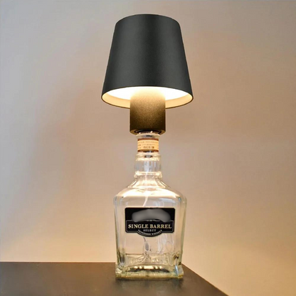 Lavisa rechargeable cordless LED bottle lamp mounted on a wine bottle (View 5)