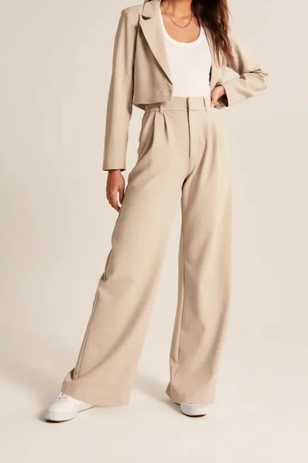 Lavisa - Women's High Rise Wide Leg Pants - Flowy Tailored Dress Trousers
