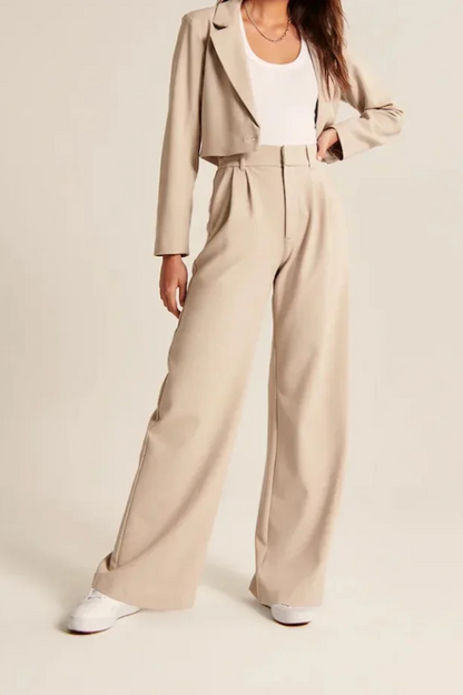 Lavisa - Women's High Rise Wide Leg Pants - Flowy Tailored Dress Trousers