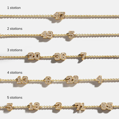 Lavisa - Varsity Gold/Pavé Number Custom Necklace - Product Gallery View 16