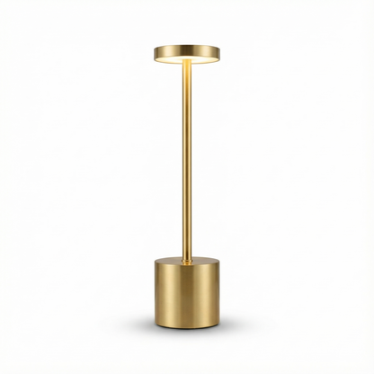 Lavisa modern wireless LED table lamp with touch control and rechargeable battery for desk and bedside - Gold