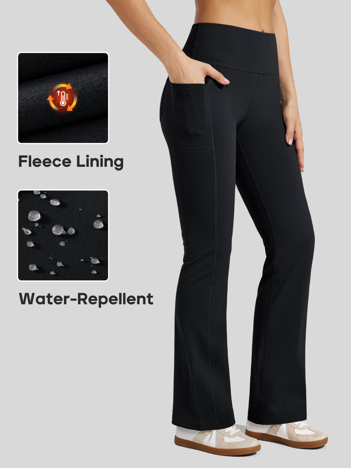 Lavisa - Women's Fleece-Lined Bootcut Yoga Pants - Warm Winter Leggings