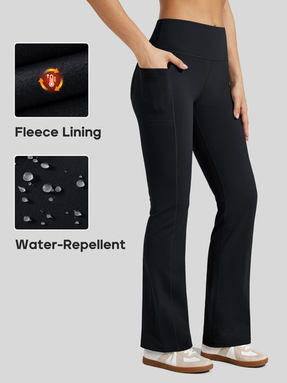 Lavisa - Women's Fleece-Lined Bootcut Yoga Pants - Warm Winter Leggings