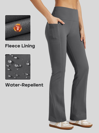 Lavisa - Women's Fleece-Lined Bootcut Yoga Pants - Warm Winter Leggings