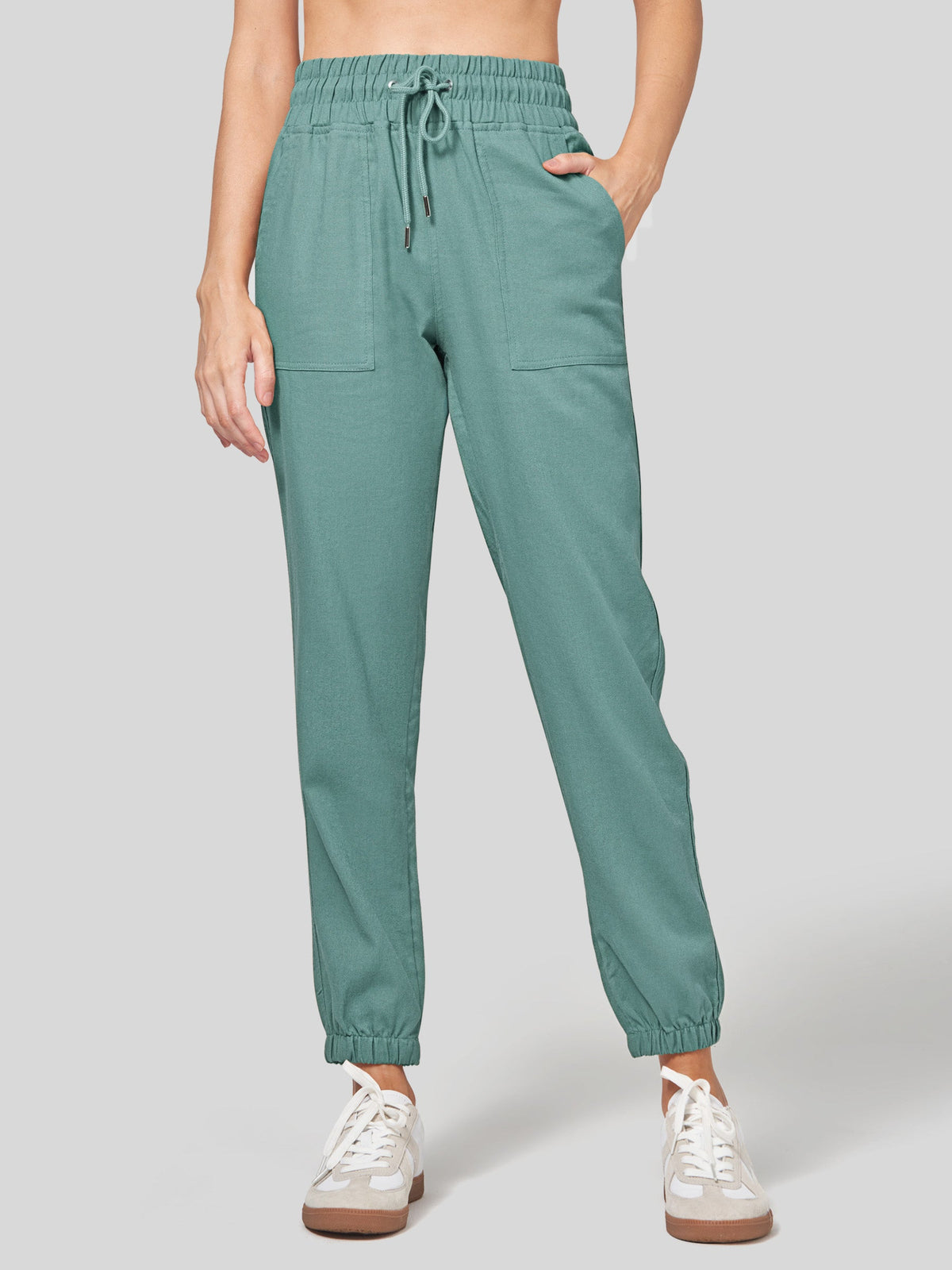 Lavisa - Women's Lightweight Lyocell Linen Joggers - Drawstring