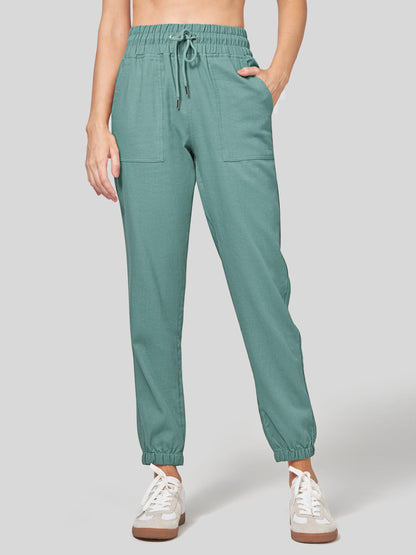 Lavisa - Women's Lightweight Lyocell Linen Joggers - Drawstring