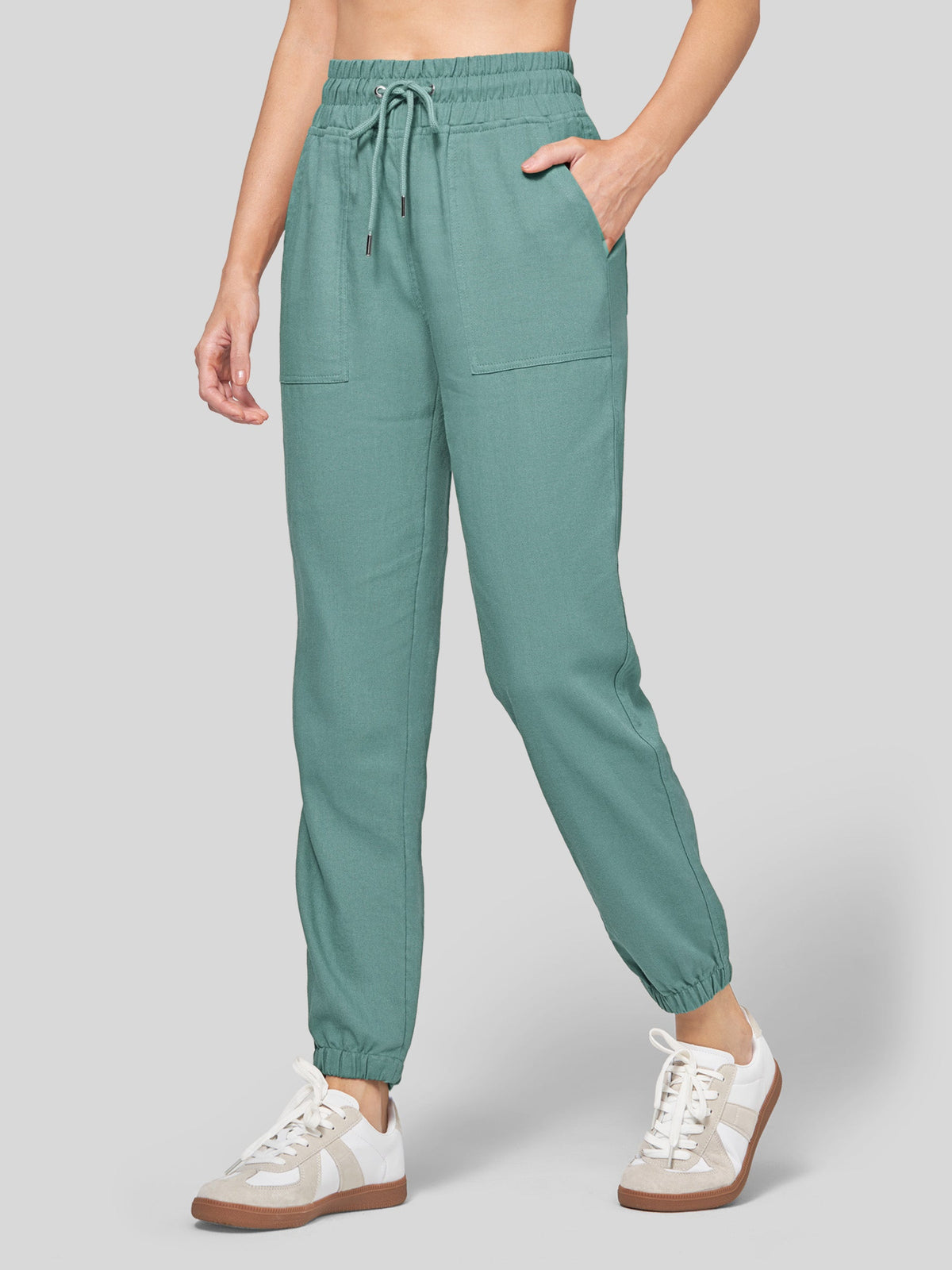 Lavisa - Women's Lightweight Lyocell Linen Joggers - Drawstring