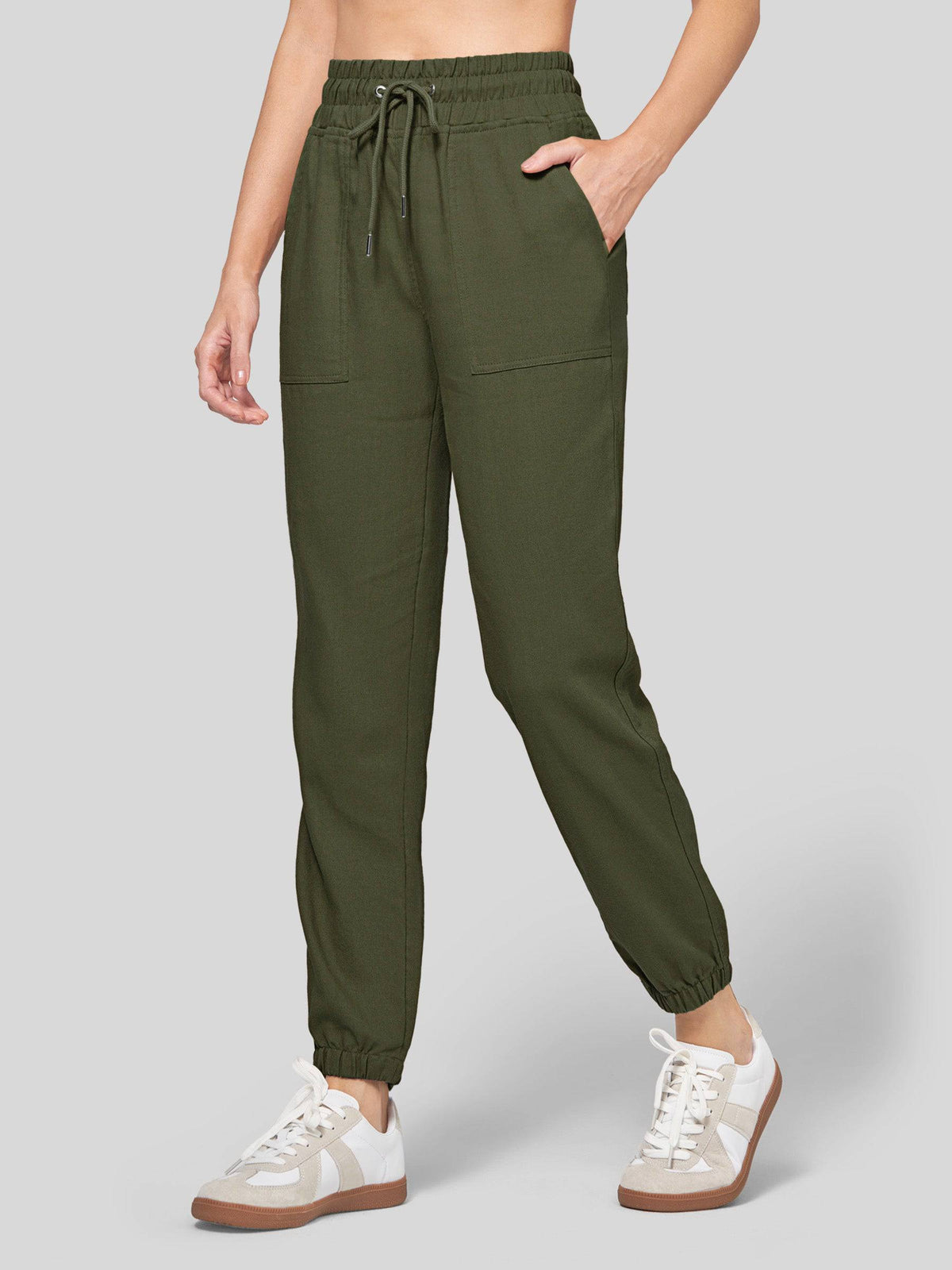 Lavisa - Women's Lightweight Lyocell Linen Joggers - Drawstring