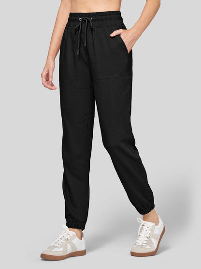 Lavisa - Women's Lightweight Lyocell Linen Joggers - Drawstring