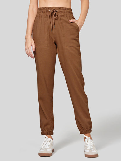 Lavisa - Women's Lightweight Lyocell Linen Joggers - Drawstring