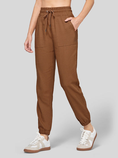 Lavisa - Women's Lightweight Lyocell Linen Joggers - Drawstring