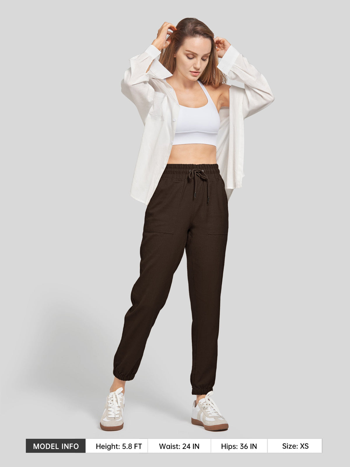 Lavisa - Women's Lightweight Lyocell Linen Joggers - Drawstring