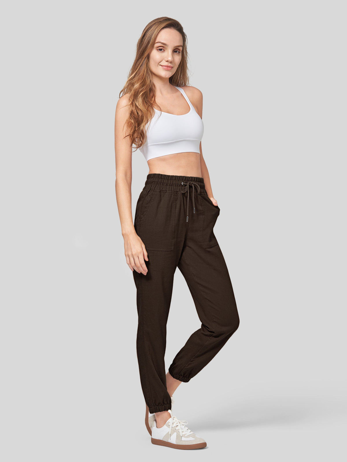 Lavisa - Women's Lightweight Lyocell Linen Joggers - Drawstring