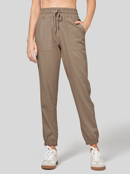 Lavisa - Women's Lightweight Lyocell Linen Joggers - Drawstring