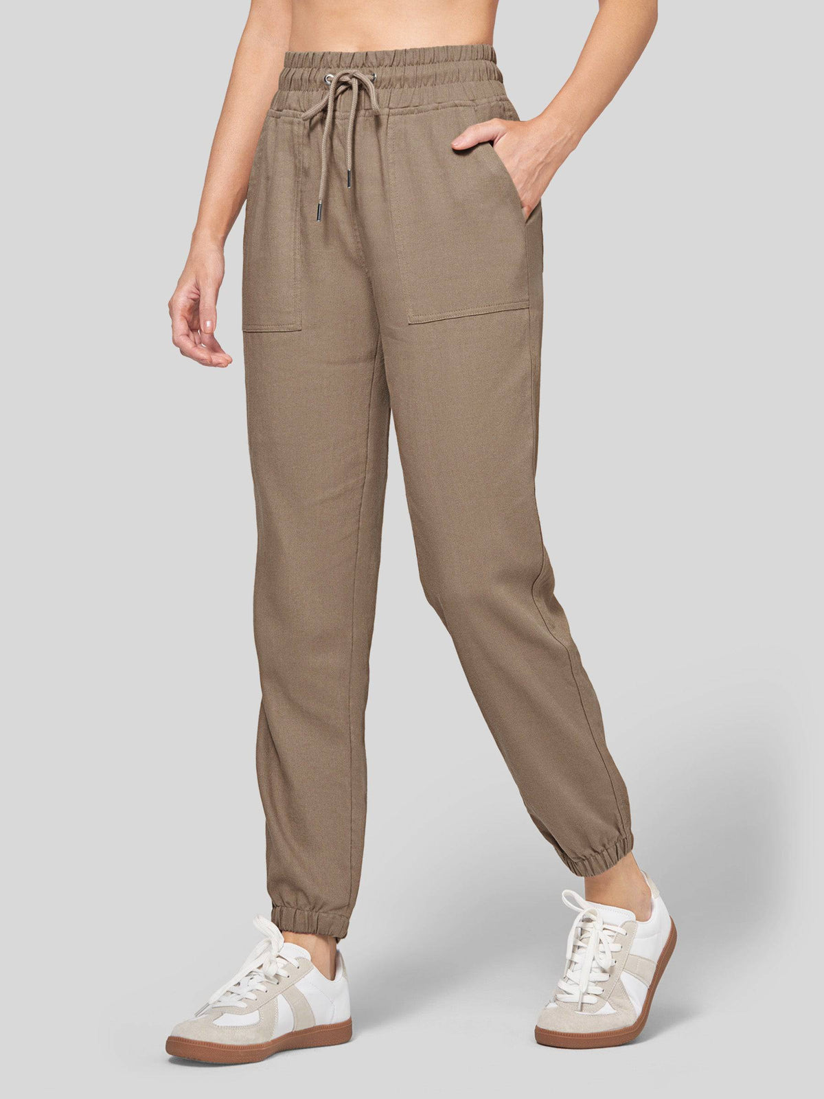 Lavisa - Women's Lightweight Lyocell Linen Joggers - Drawstring