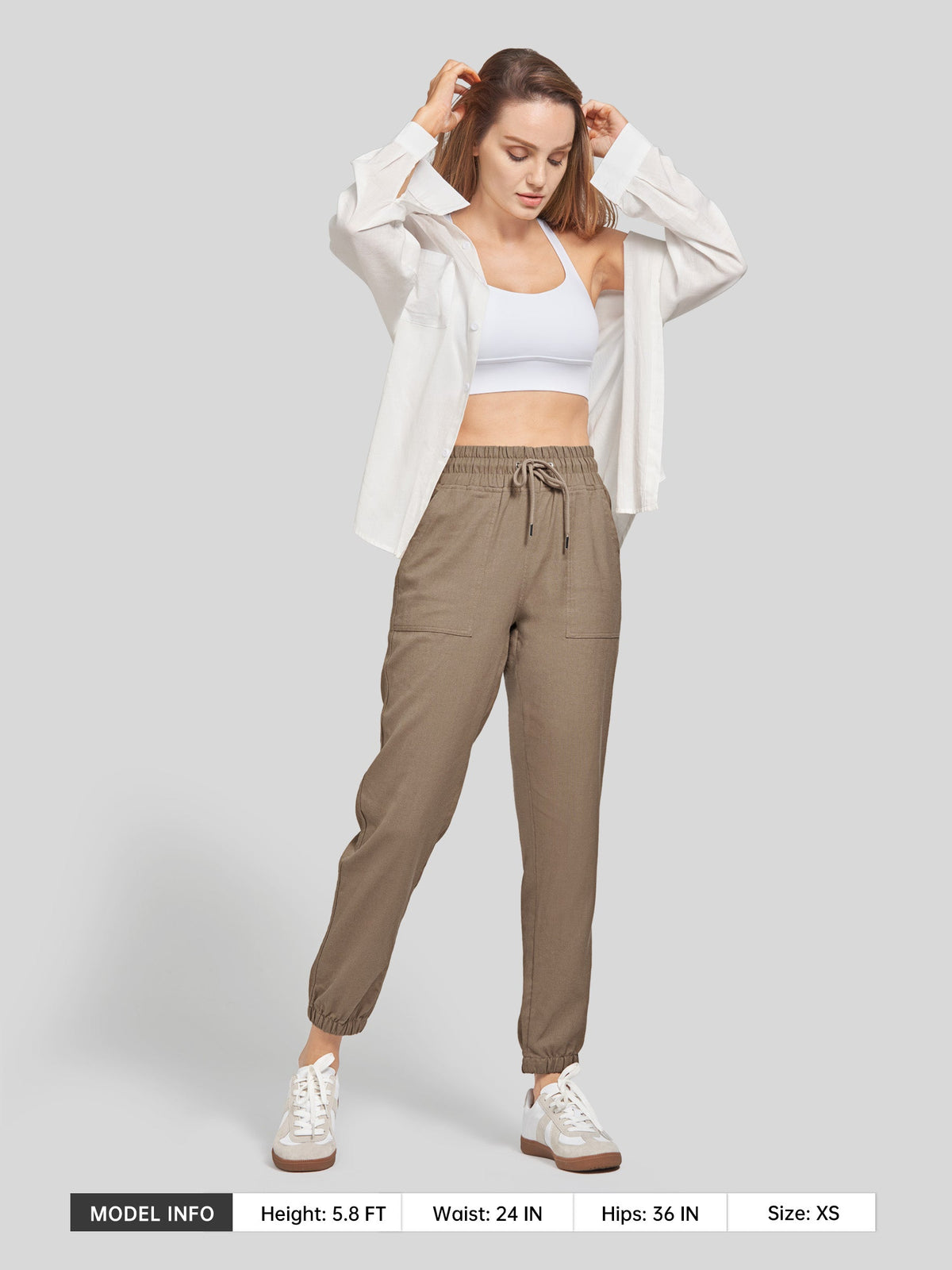 Lavisa - Women's Lightweight Lyocell Linen Joggers - Drawstring