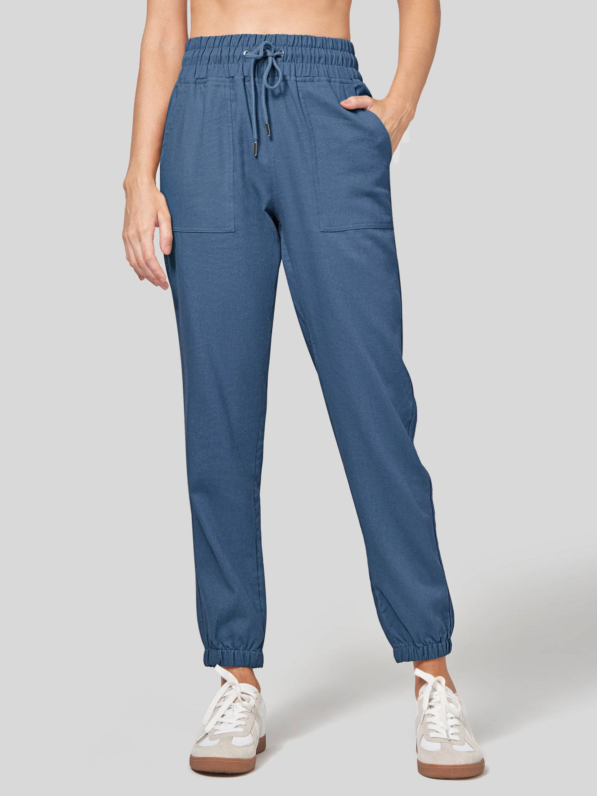 Lavisa - Women's Lightweight Lyocell Linen Joggers - Drawstring