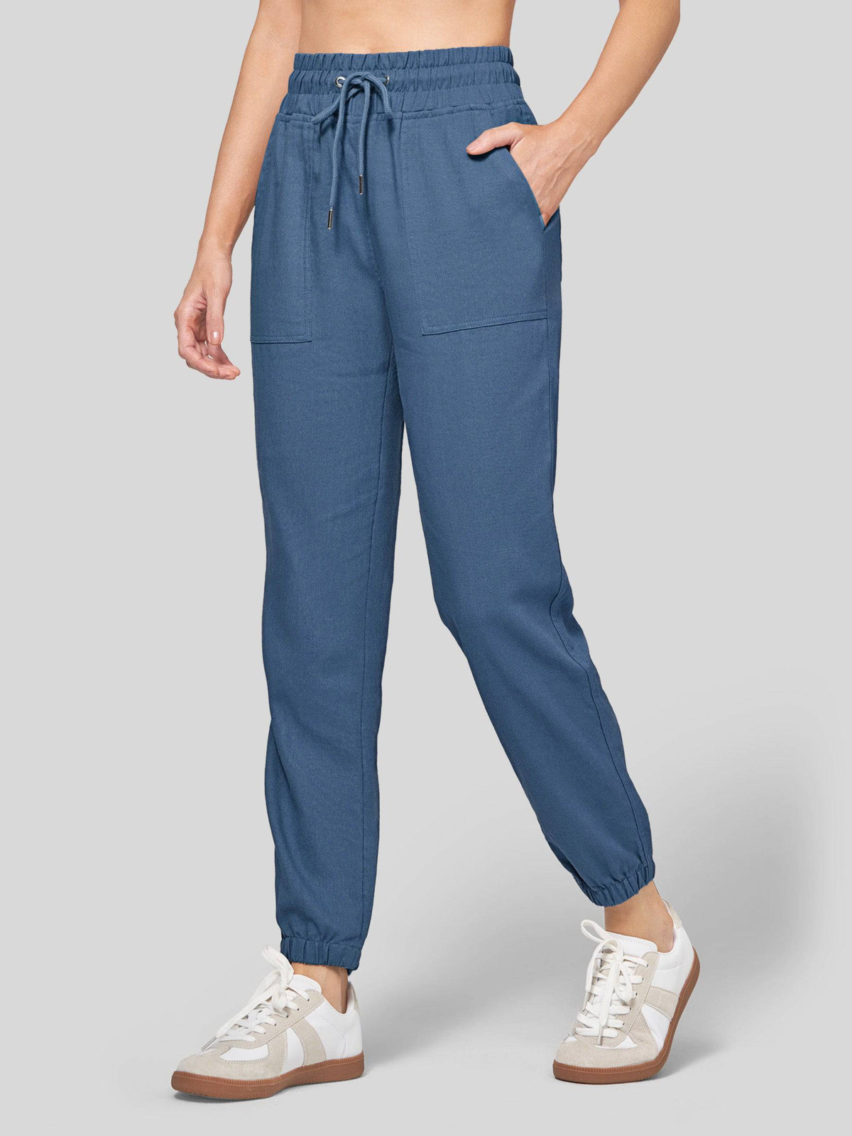Lavisa - Women's Lightweight Lyocell Linen Joggers - Drawstring