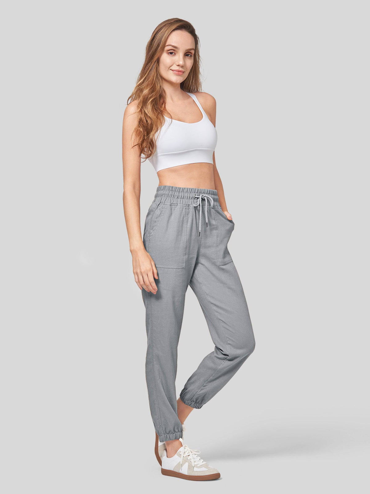Lavisa - Women's Lightweight Lyocell Linen Joggers - Drawstring