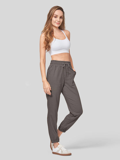 Lavisa - Women's Lightweight Lyocell Linen Joggers - Drawstring