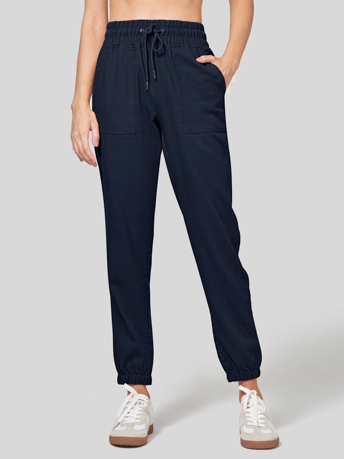Lavisa - Women's Lightweight Lyocell Linen Joggers - Drawstring