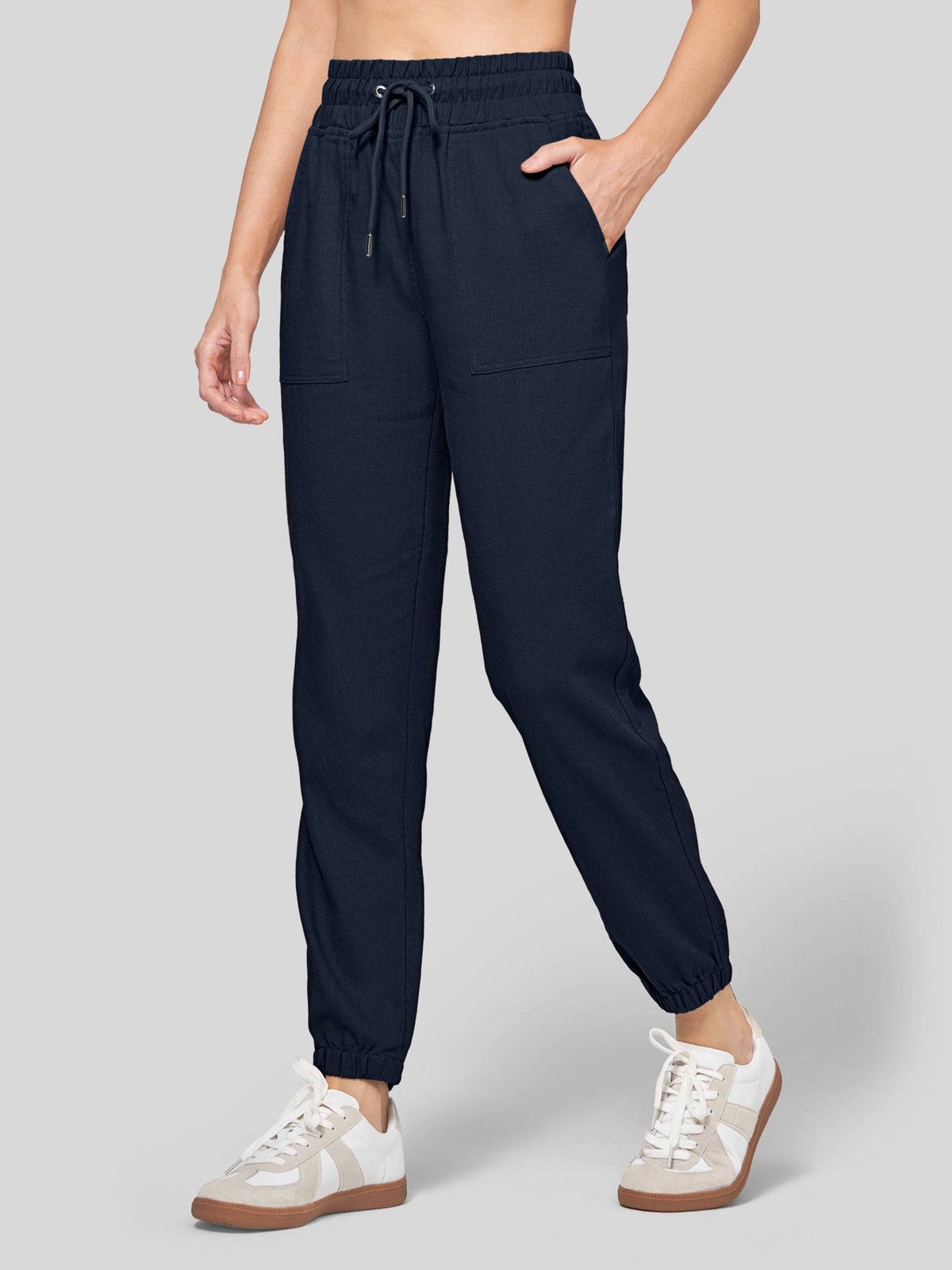 Lavisa - Women's Lightweight Lyocell Linen Joggers - Drawstring
