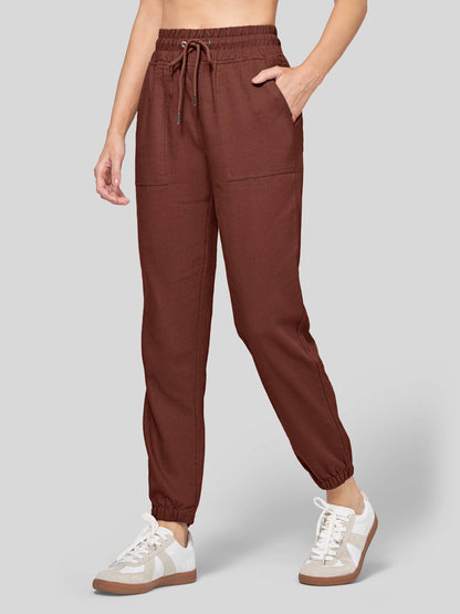 Lavisa - Women's Lightweight Lyocell Linen Joggers - Drawstring