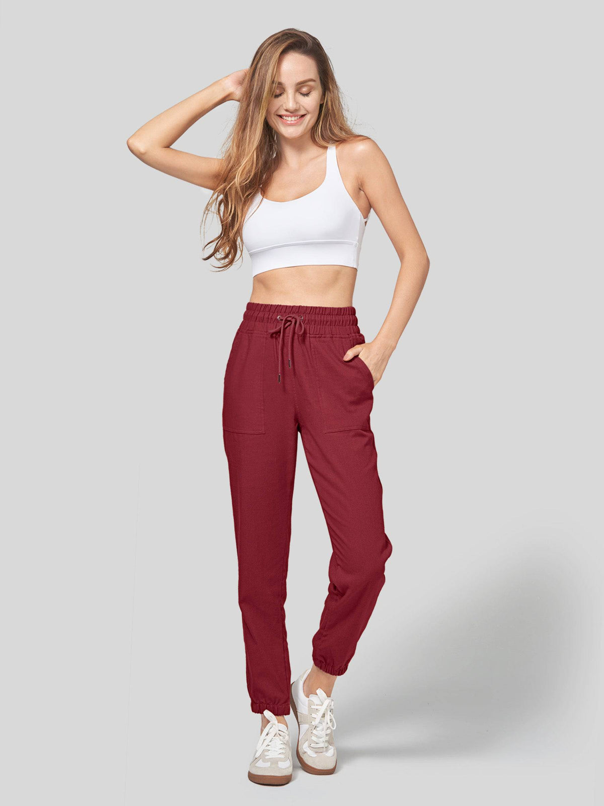 Lavisa - Women's Lightweight Lyocell Linen Joggers - Drawstring