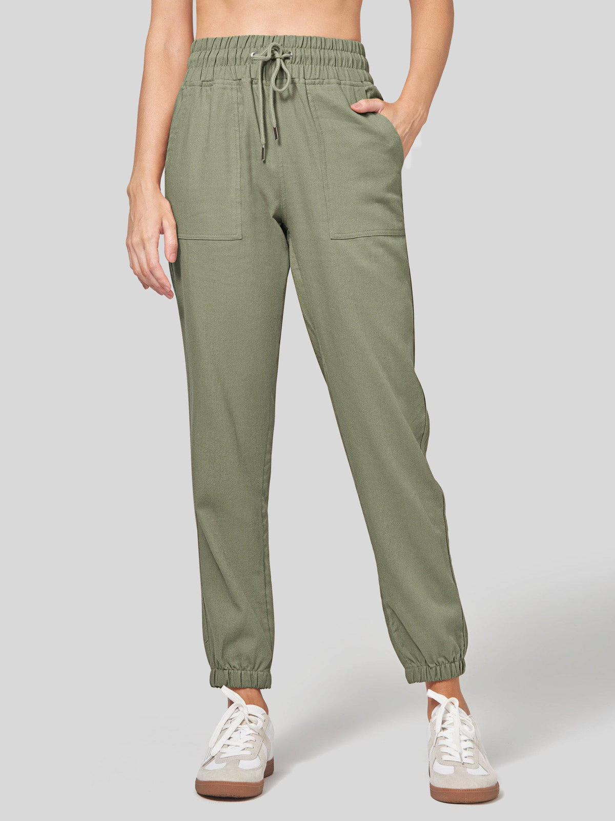 Lavisa - Women's Lightweight Lyocell Linen Joggers - Drawstring