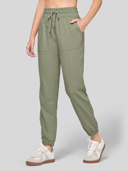 Lavisa - Women's Lightweight Lyocell Linen Joggers - Drawstring