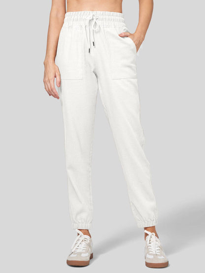 Lavisa - Women's Lightweight Lyocell Linen Joggers - Drawstring