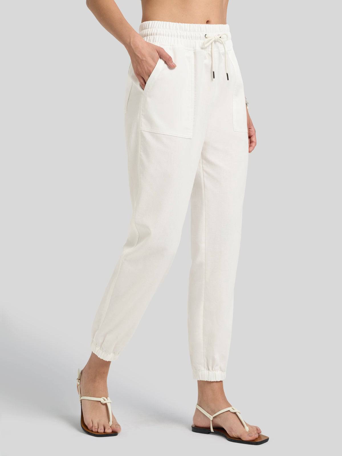 Lavisa - Women's Lightweight Lyocell Linen Joggers - Drawstring