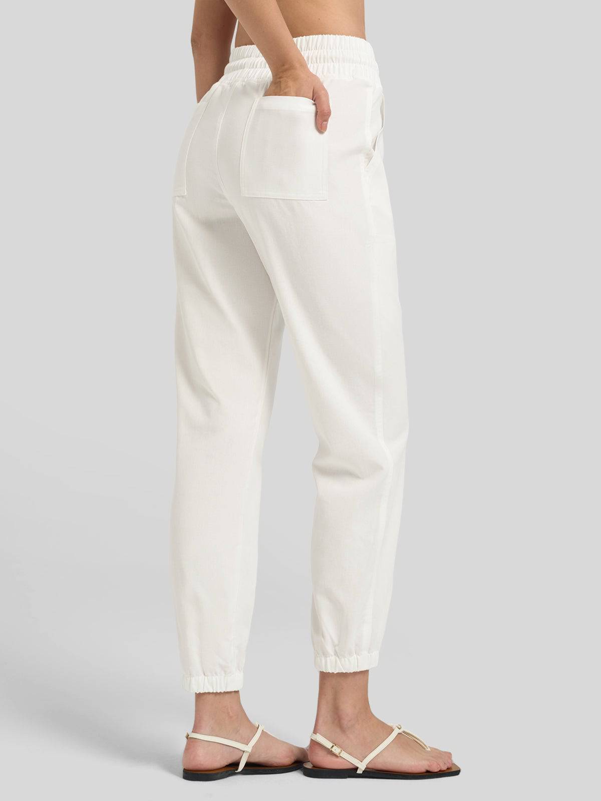 Lavisa - Women's Lightweight Lyocell Linen Joggers - Drawstring