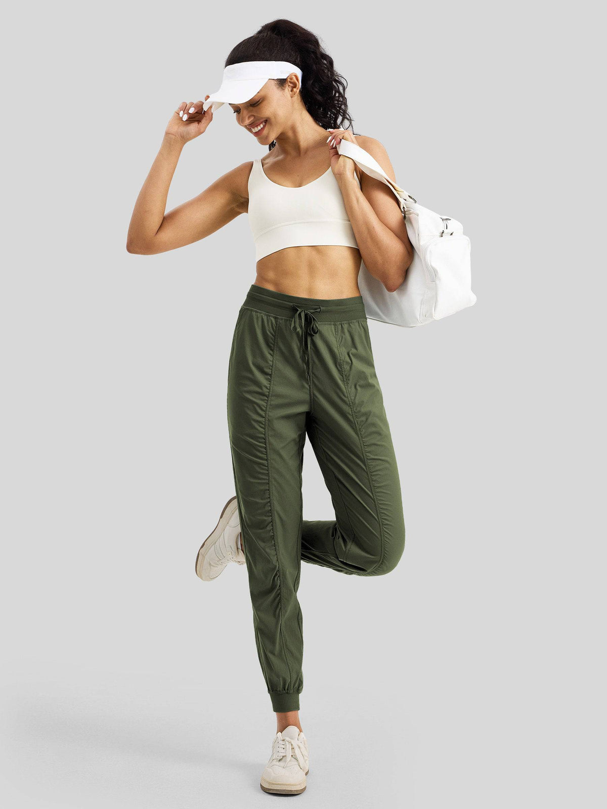 Lavisa - Women's Casual Active Joggers - Quick Dry & Pinstripe