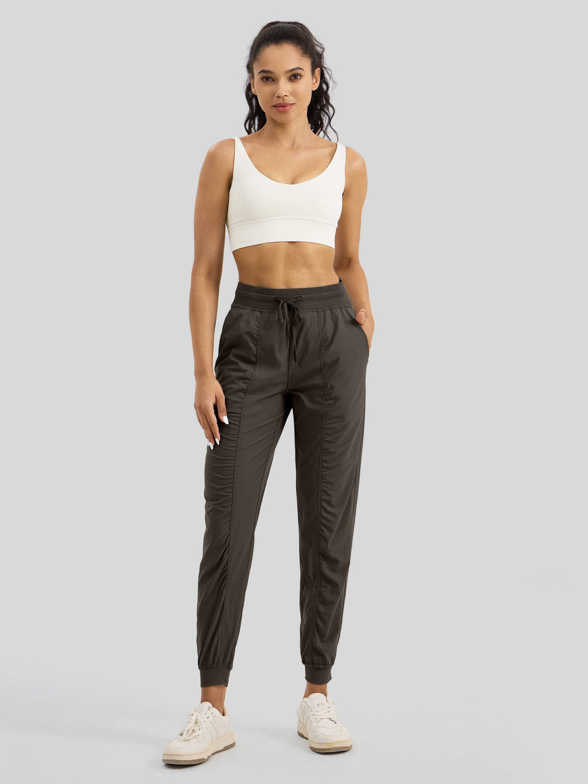 Lavisa - Women's Casual Active Joggers - Quick Dry & Pinstripe