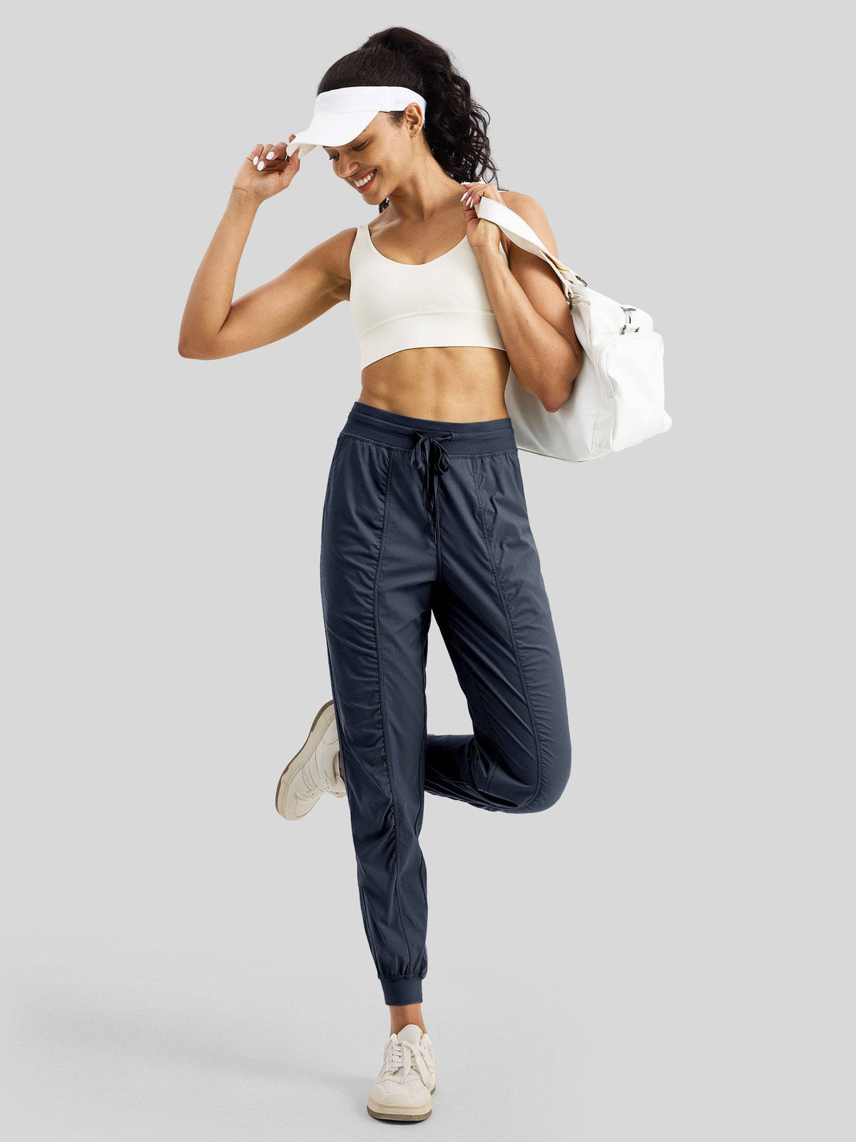 Lavisa - Women's Casual Active Joggers - Quick Dry & Pinstripe