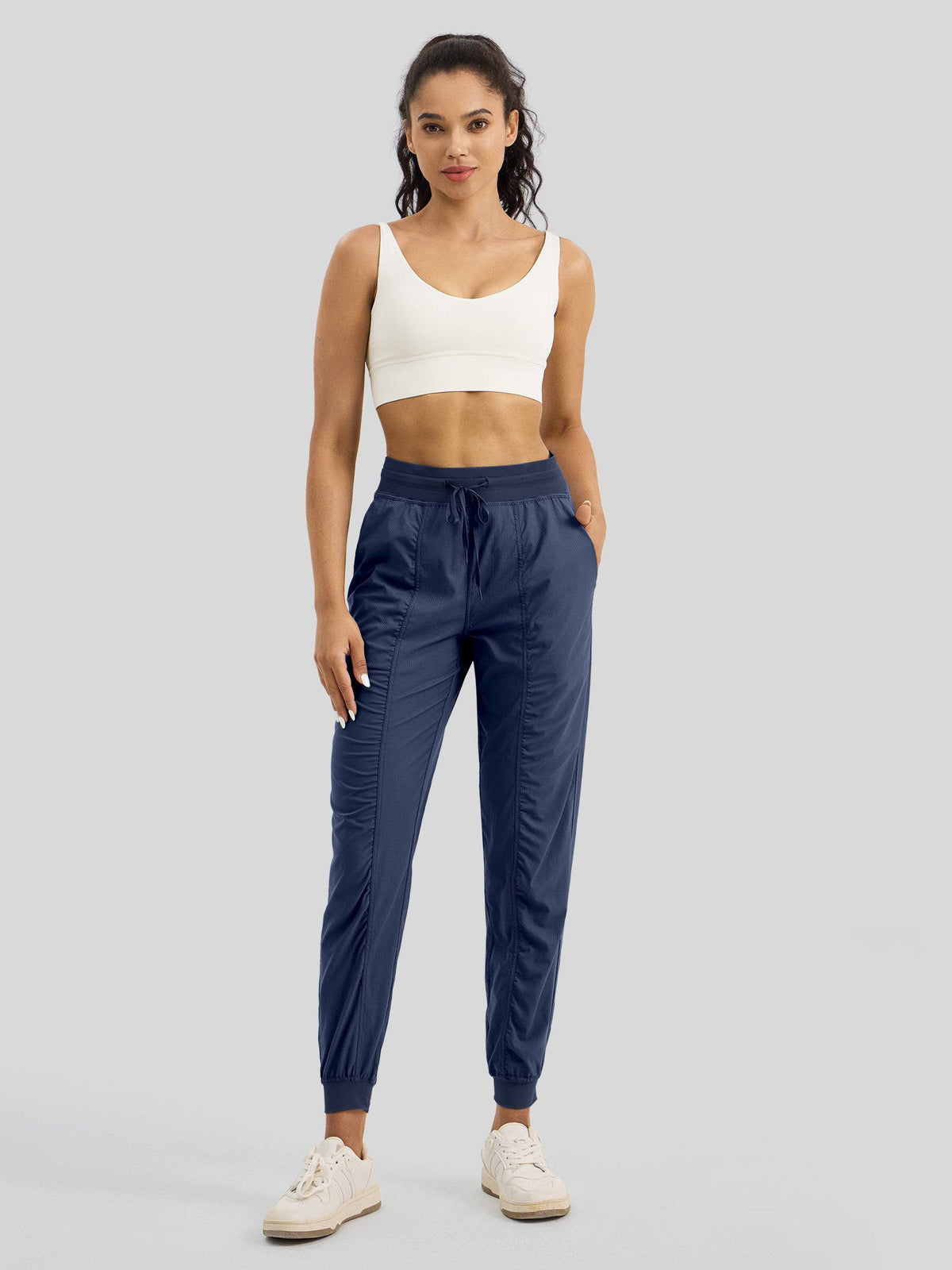 Lavisa - Women's Casual Active Joggers - Quick Dry & Pinstripe