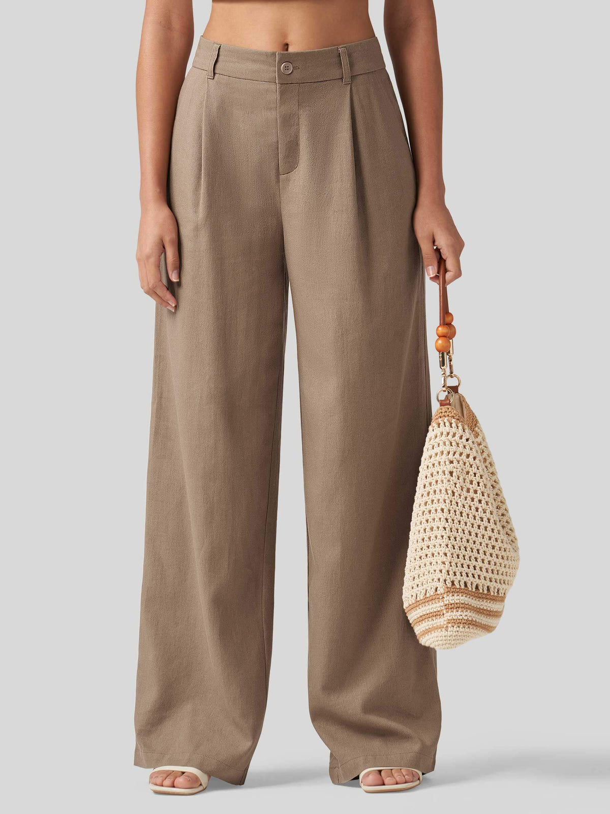 Lavisa - Women's Linen Wide Leg Pants - Flat Front & Comfortable