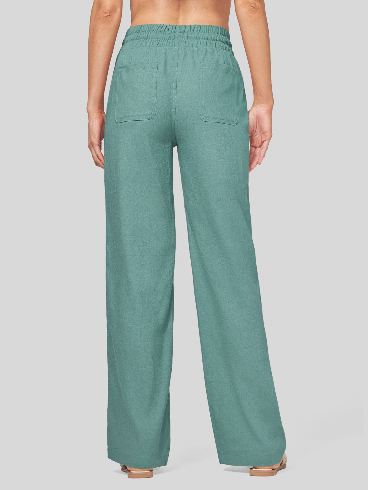 Lavisa - Women's Easy Fit Linen Wide Leg Drawstring Pants